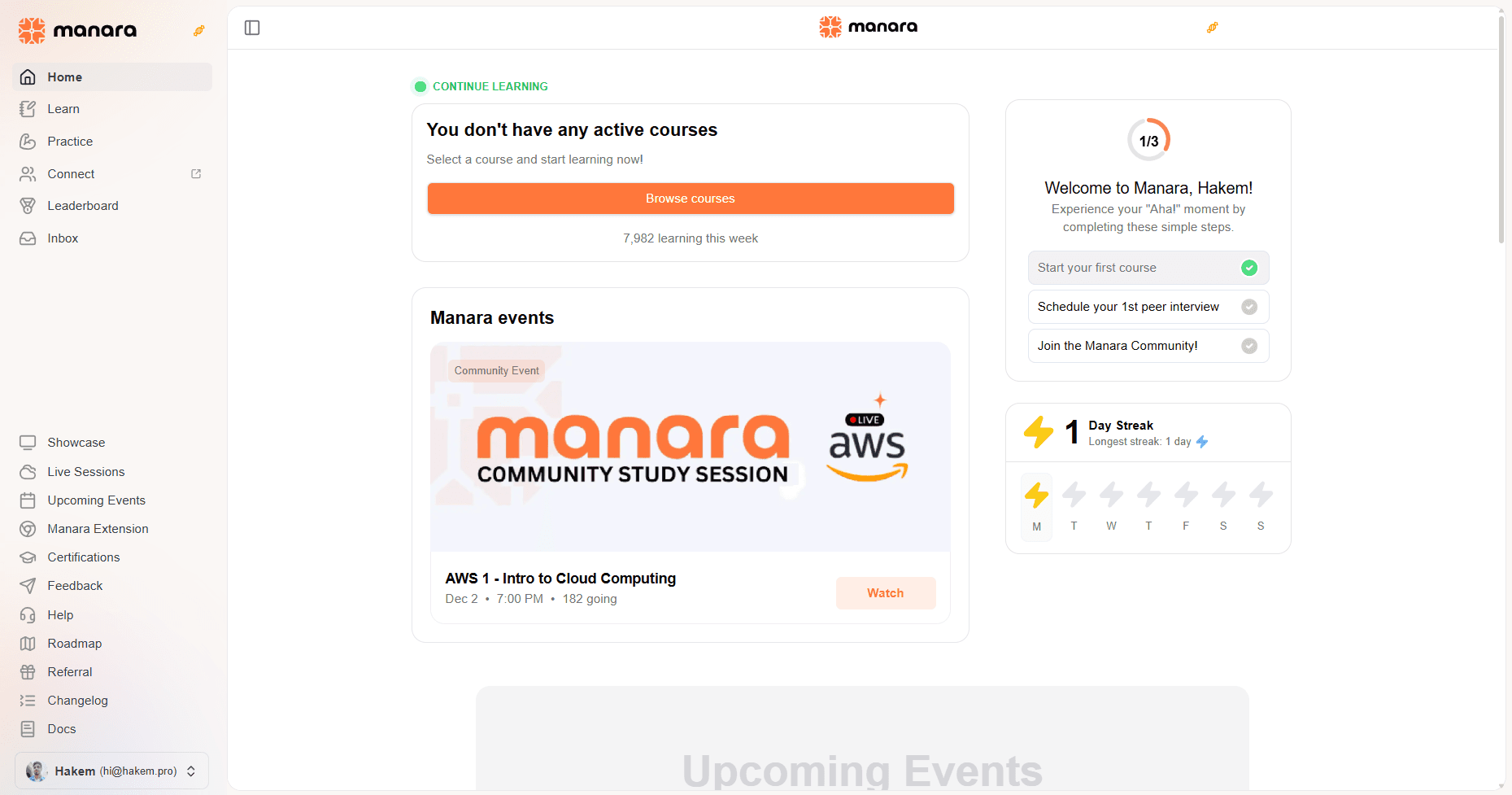 Manara concept rebuild — Next.js, hand-crafted with no AI